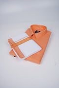 Boston Colour Shirt Fancy Matching Border Single White Dhoti Set - Ford 21057