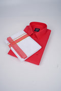Boston Colour Shirt Fancy Matching Border Single White Dhoti Set - Ford 21014