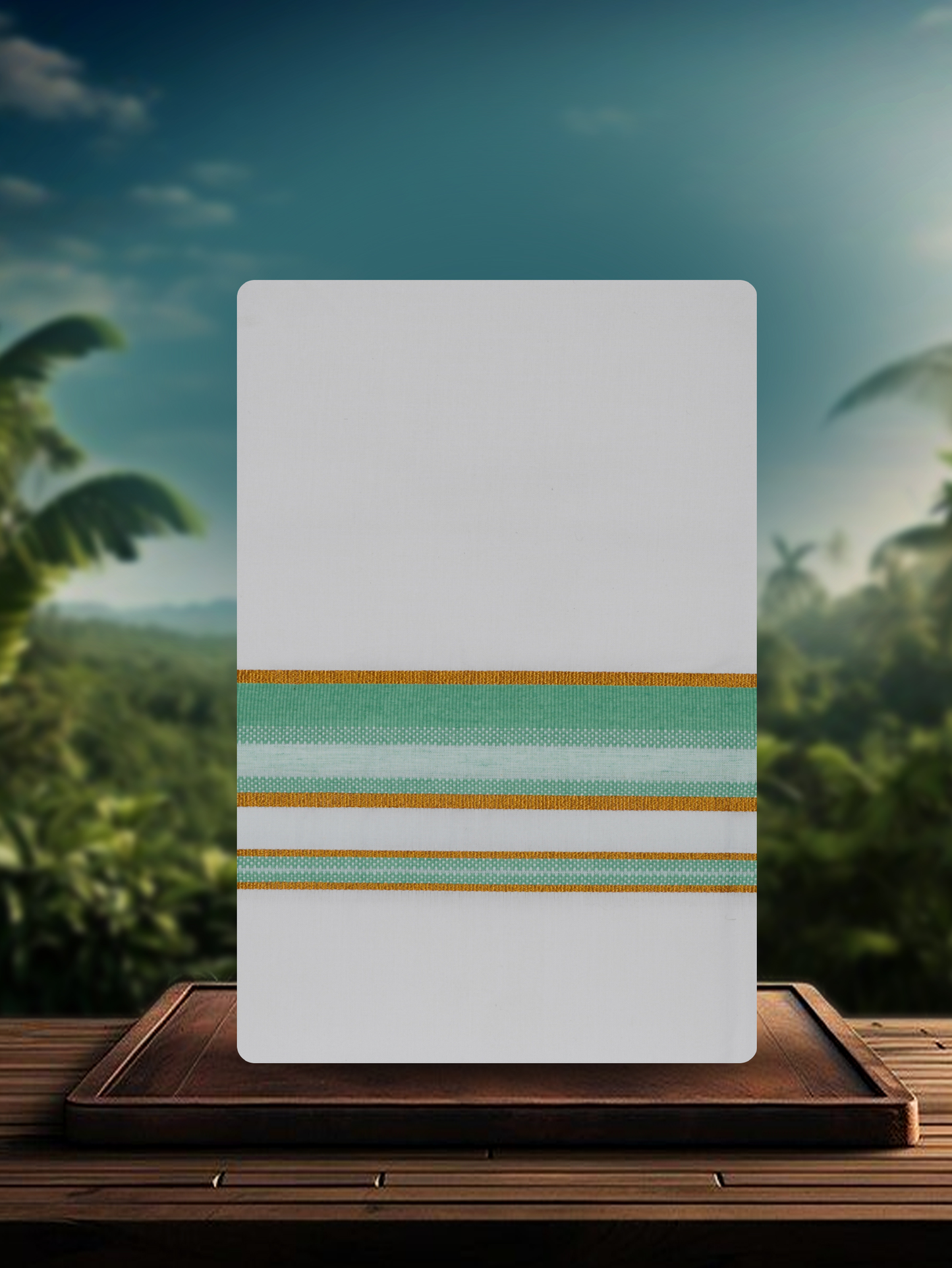 WHITE SINGLE COTTON KARAI - FCS-25 DHOTHIE 2.00 MTR