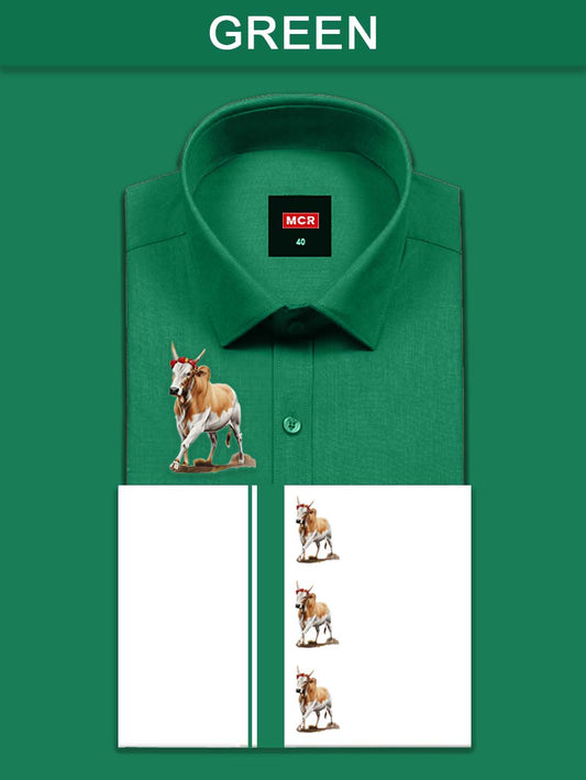 JALLIKATTU COLOUR SINGLE SET H/S - (GREEN 02)