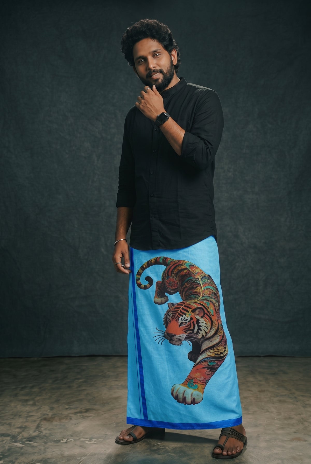 Home Wear Dhoti 2.00m | Premiun Tiger Print