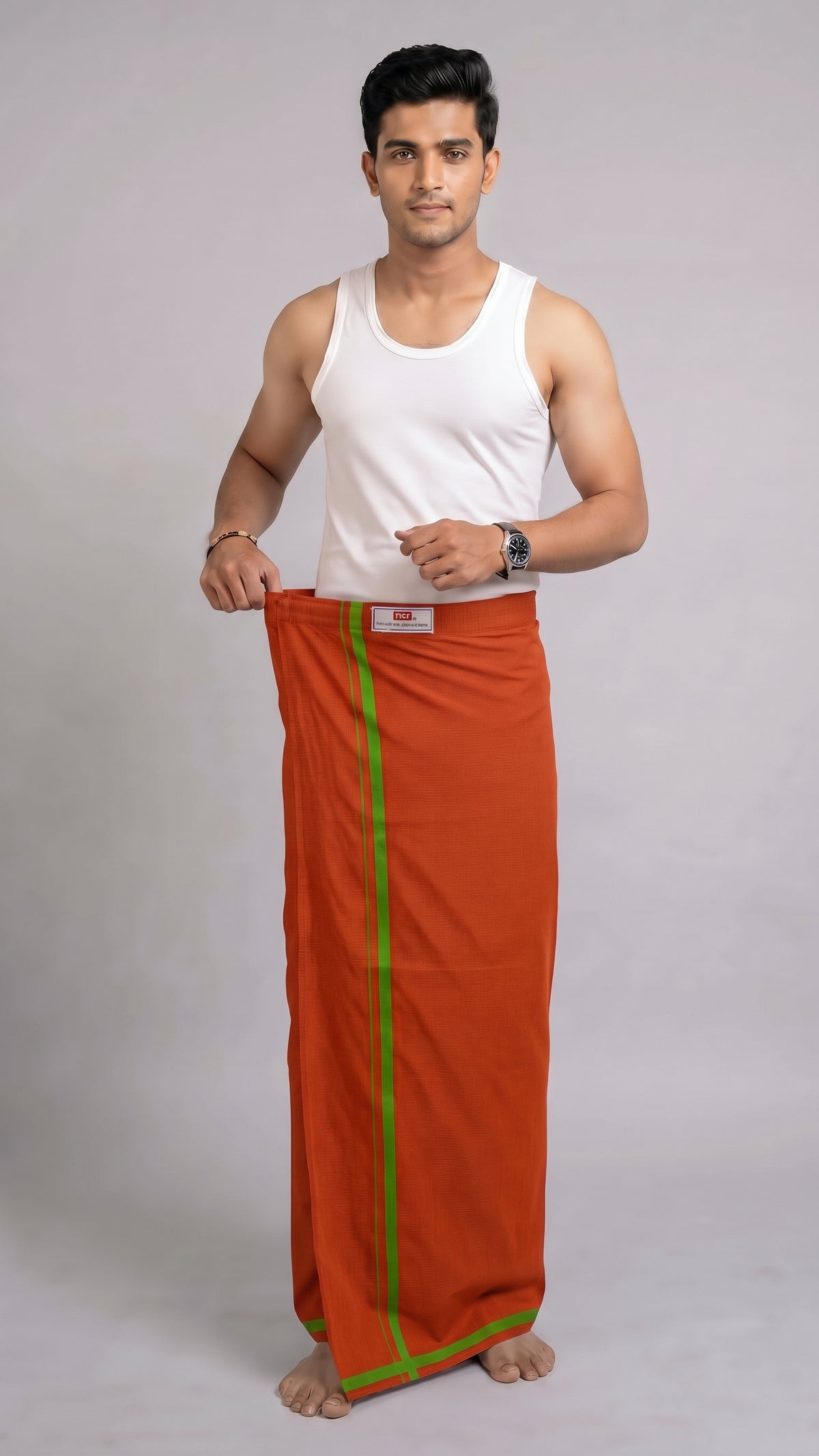 Easy Fit Cotton Dhoti - Dark Kavi