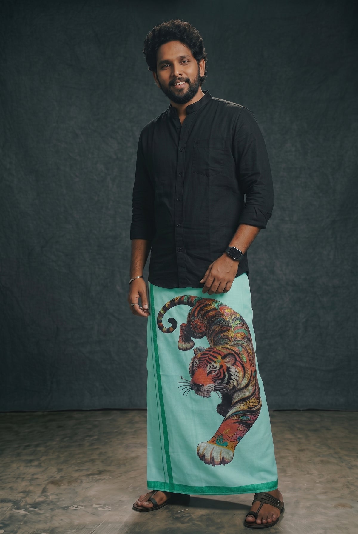 Home Wear Dhoti 2.00m | Premiun Tiger Print
