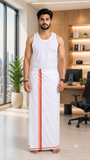 Easy Fit Fancy W/S Dhoti - Light Orange