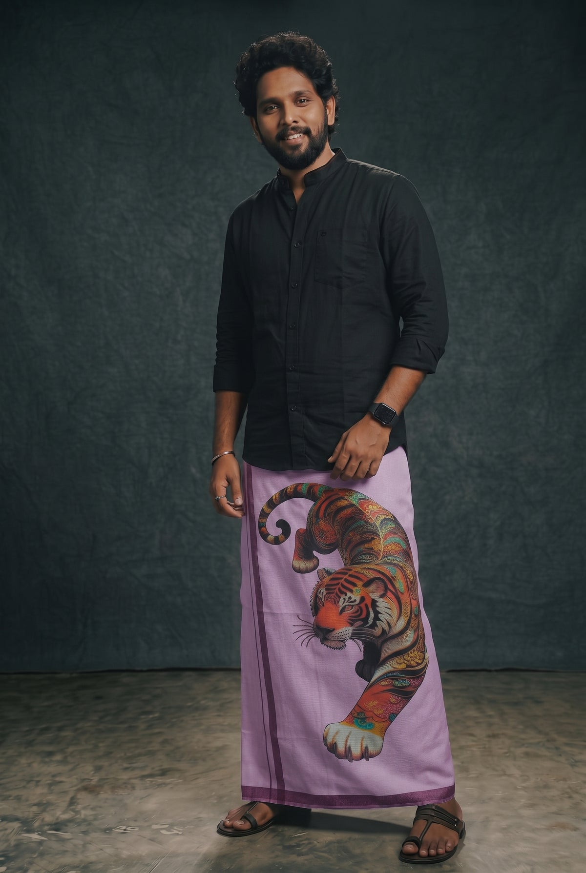 Home Wear Dhoti 2.00m | Premiun Tiger Print
