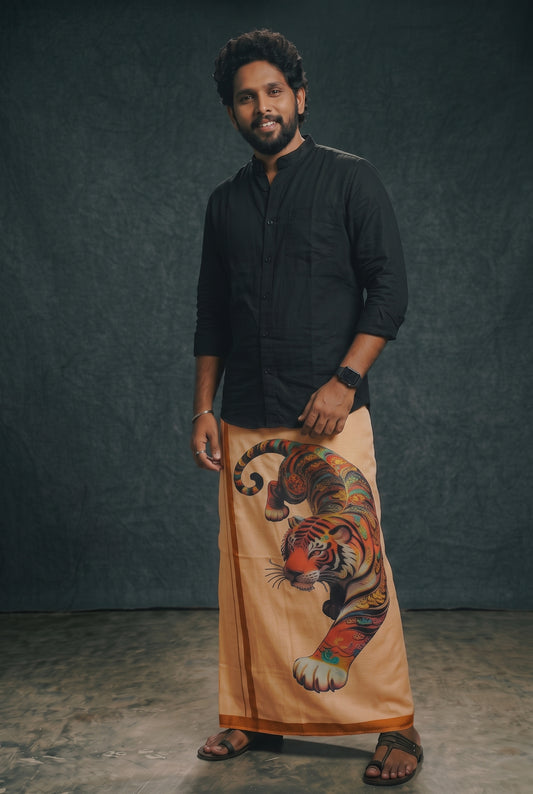 Home Wear Dhoti 2.00m | Premiun Tiger Print