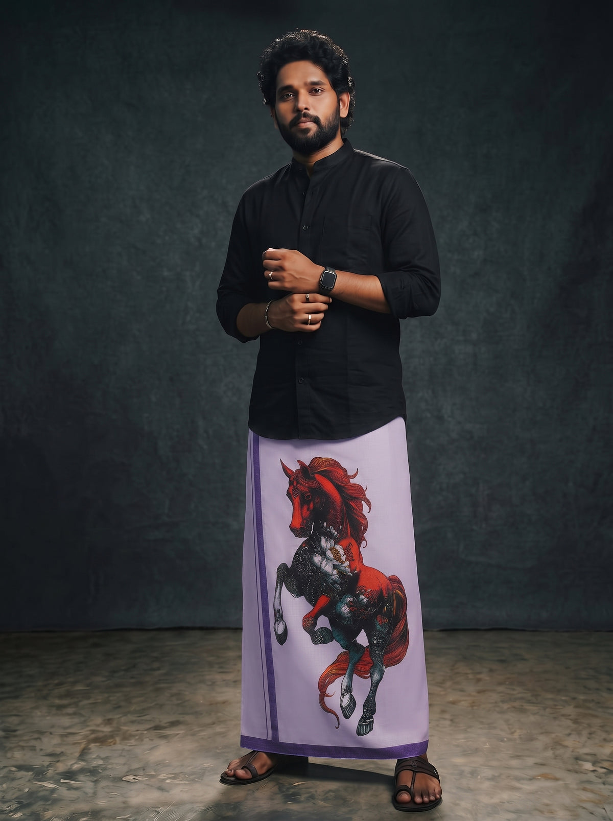 Home Wear Dhoti 2.00m | Premiun Horse Print