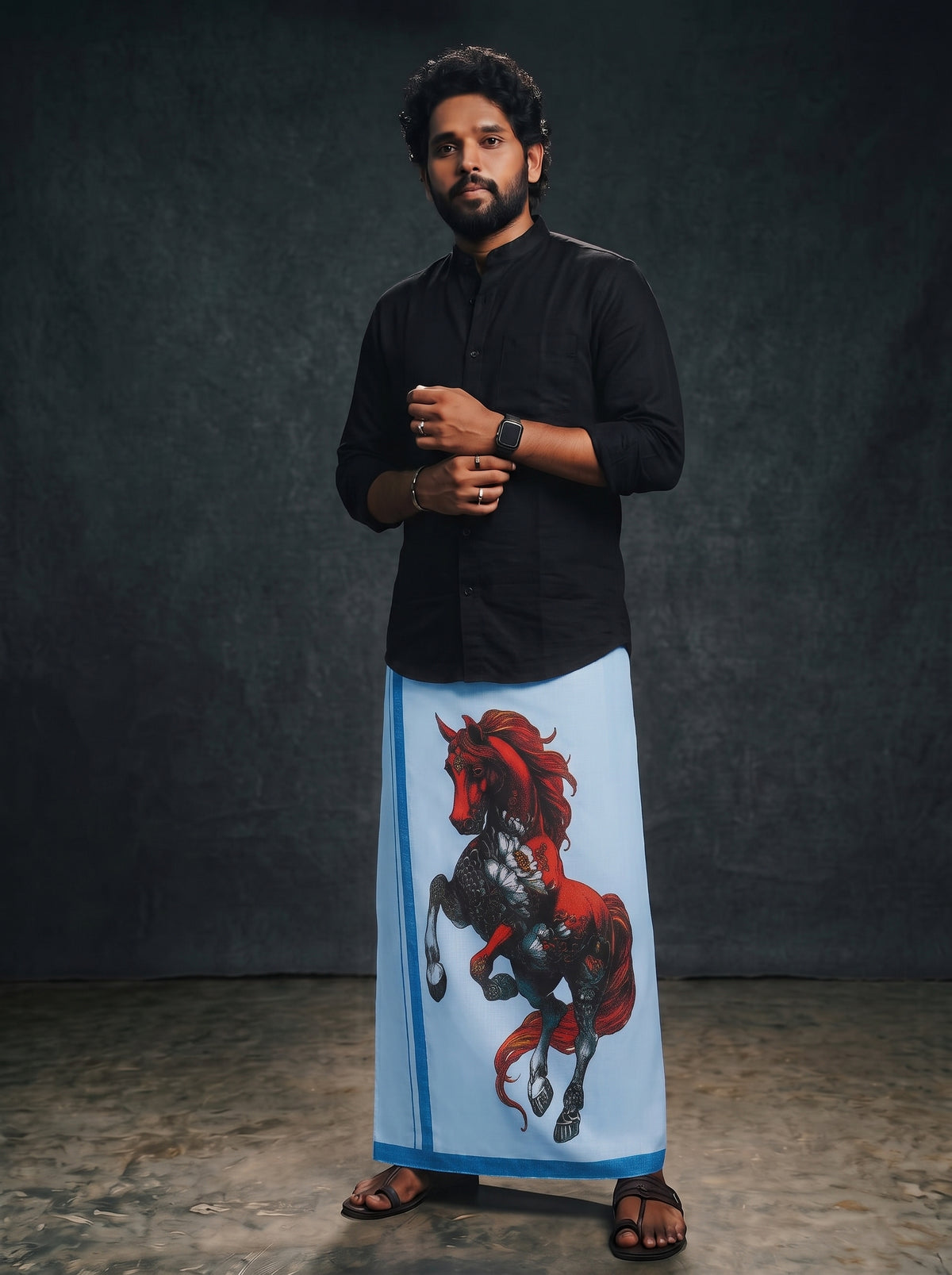 Home Wear Dhoti 2.00m | Premiun Horse Print