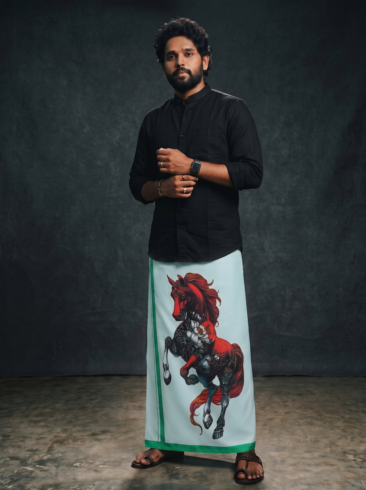 Home Wear Dhoti 2.00m | Premiun Horse Print