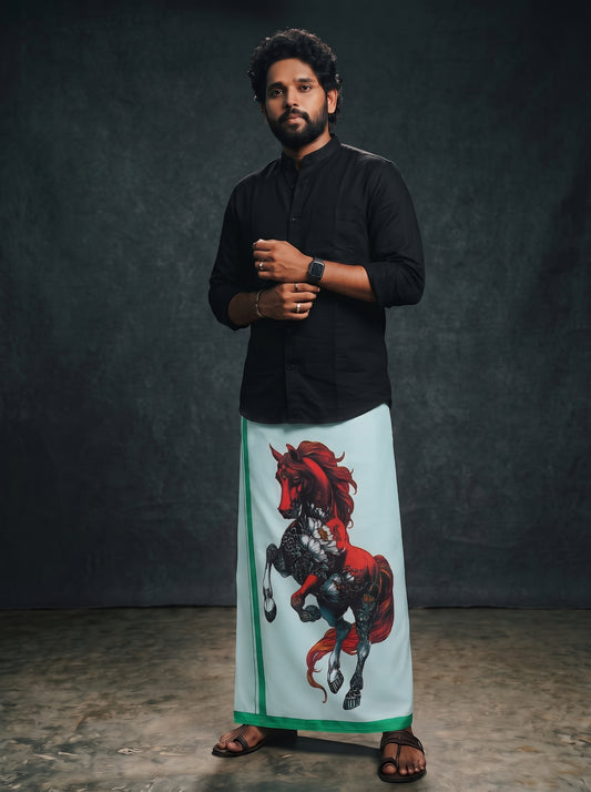 Home Wear Dhoti 2.00m | Premiun Horse Print