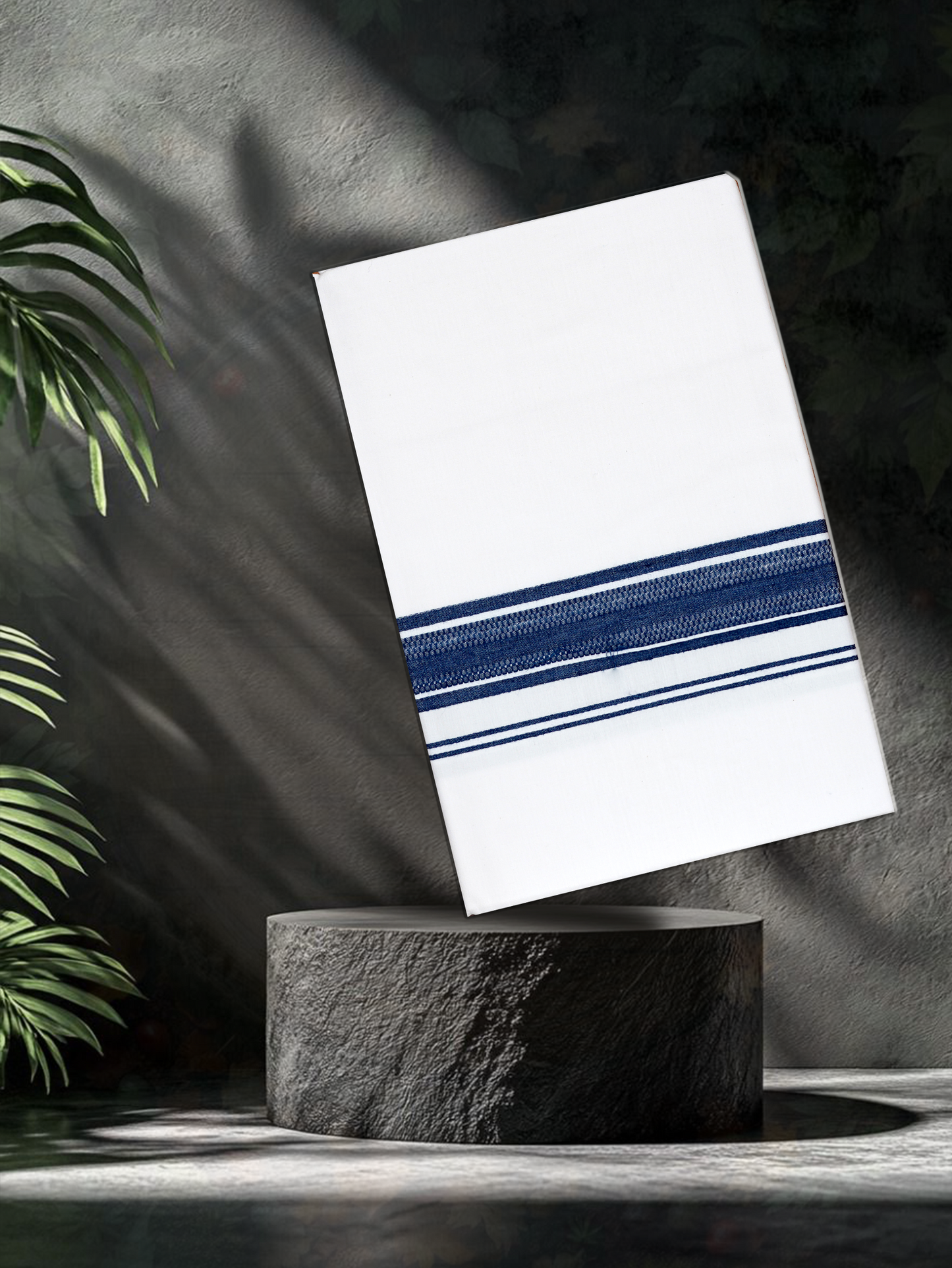 WHITE SINGLE COTTON KARAI - FS-101 DHOTHIE 2.00 MTR