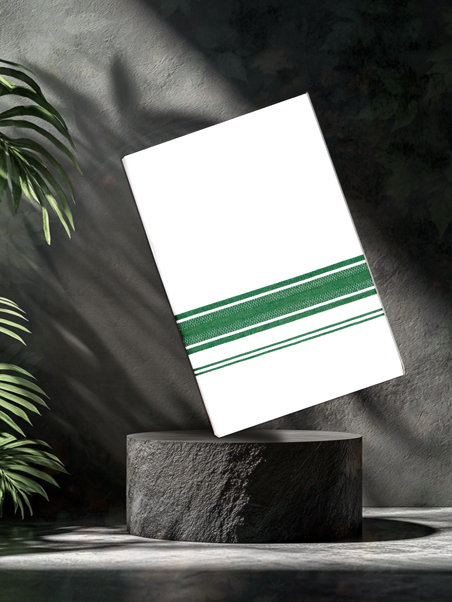 WHITE SINGLE COTTON KARAI - FS-101 DHOTHIE 2.00 MTR