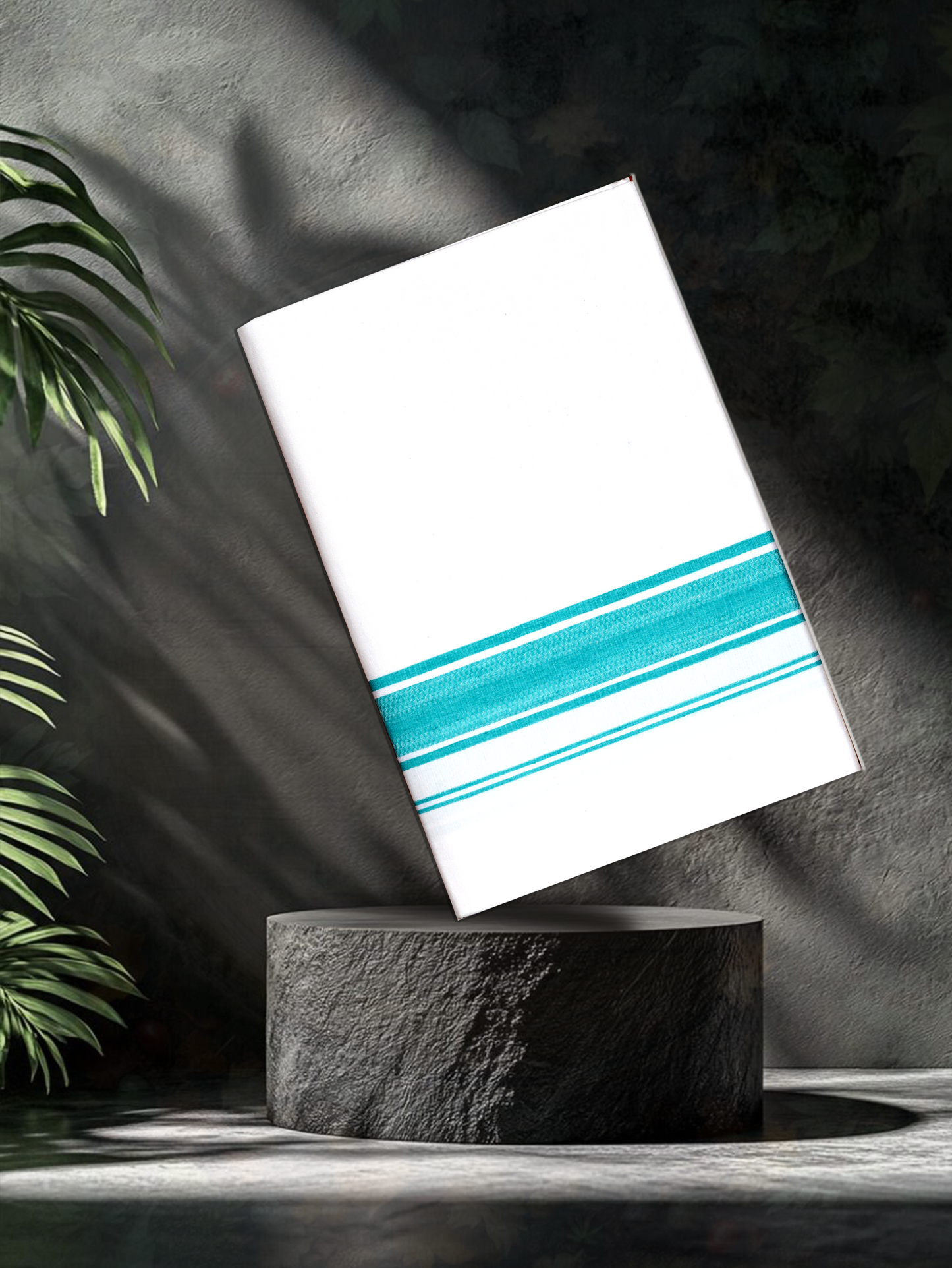 WHITE SINGLE COTTON KARAI - FS-101 DHOTHIE 2.00 MTR