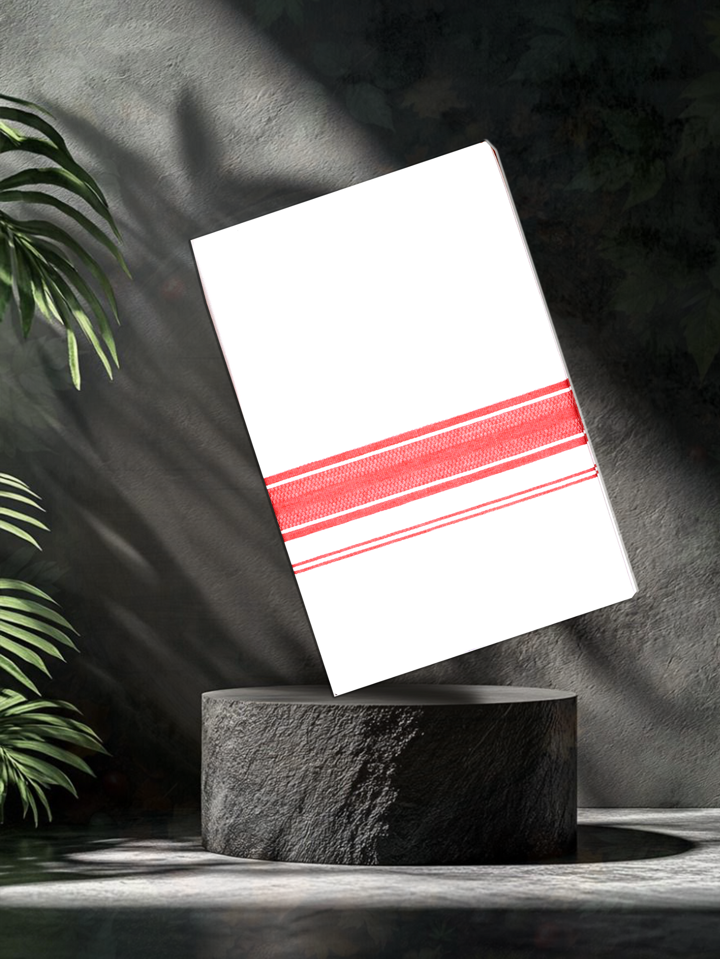 WHITE SINGLE COTTON KARAI - FS-101 DHOTHIE 2.00 MTR