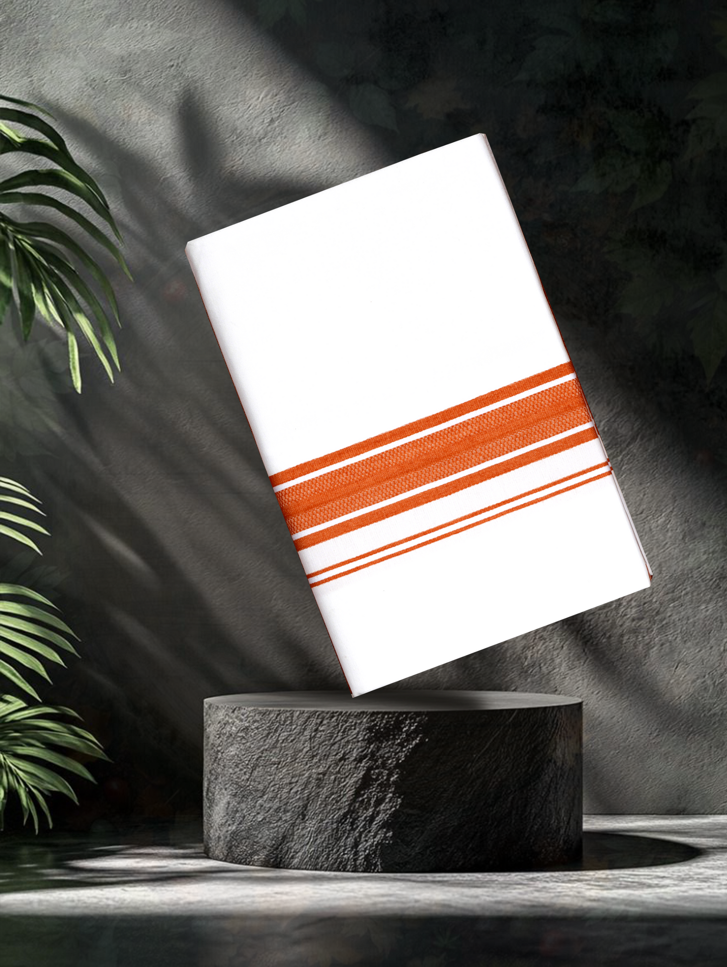 WHITE SINGLE COTTON KARAI - FS-101 DHOTHIE 2.00 MTR