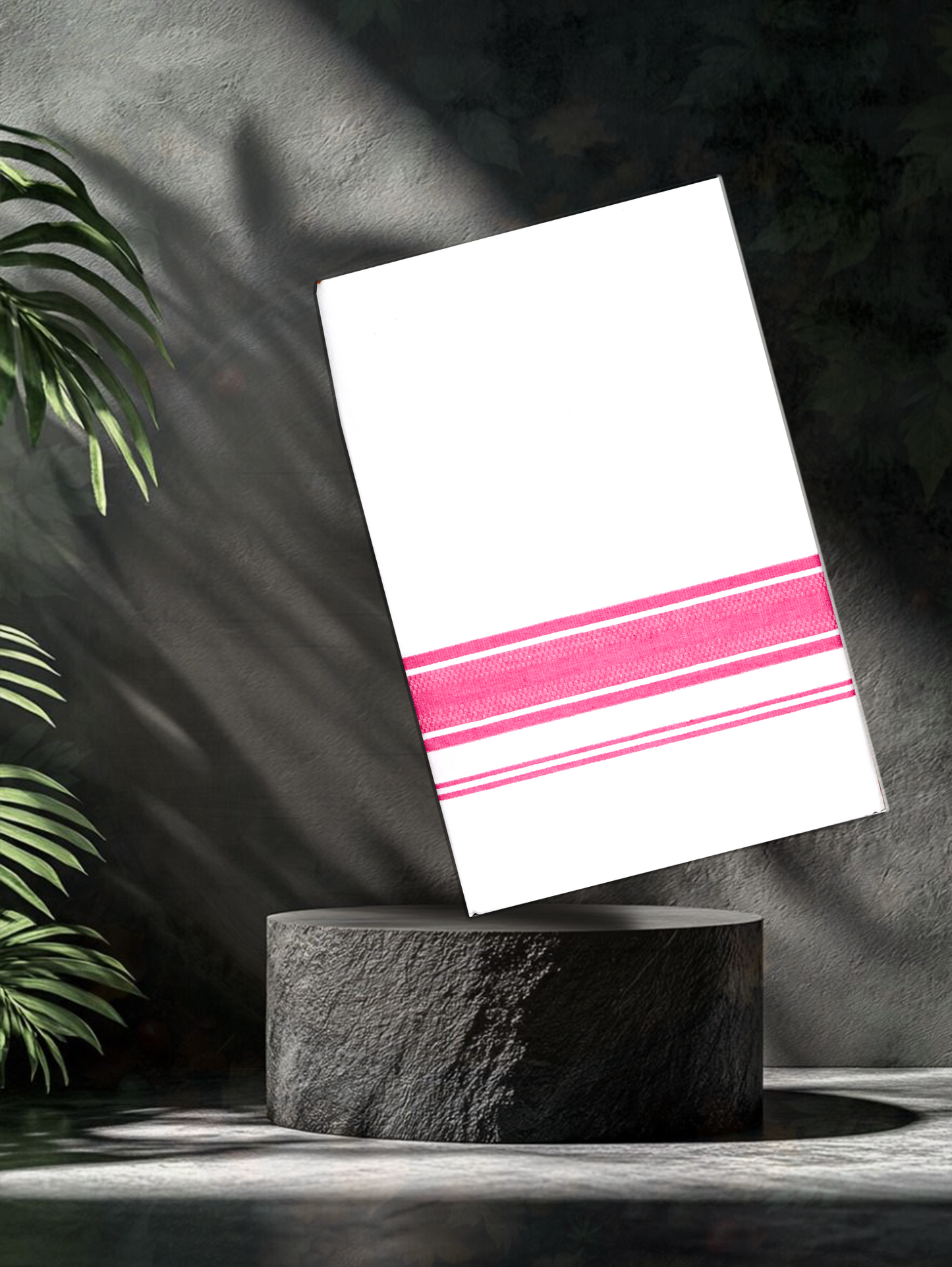 WHITE SINGLE COTTON KARAI - FS-101 DHOTHIE 2.00 MTR