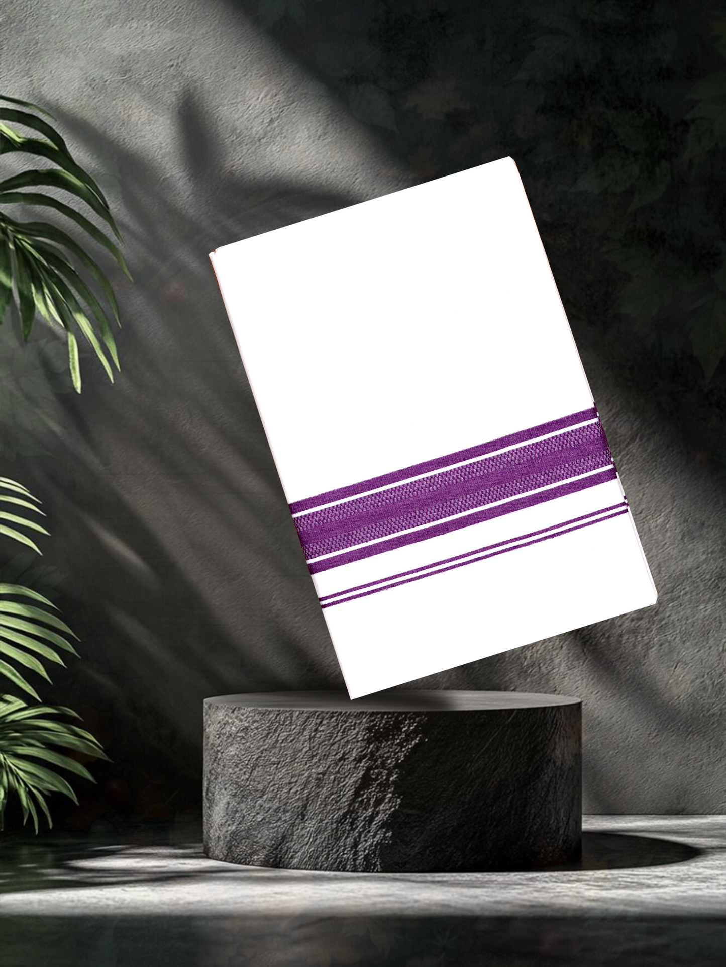 WHITE SINGLE COTTON KARAI - FS-101 DHOTHIE 2.00 MTR