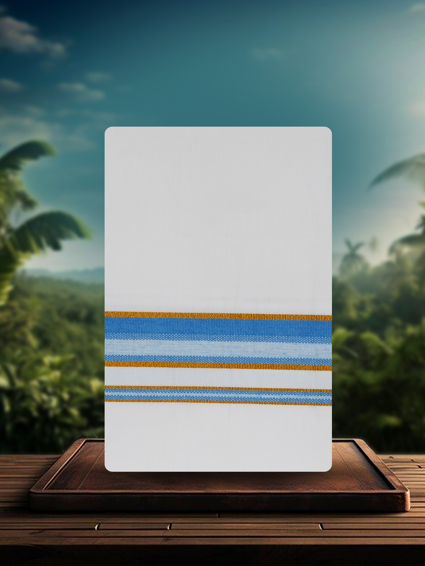 WHITE SINGLE COTTON KARAI - FCS-25 DHOTHIE 2.00 MTR