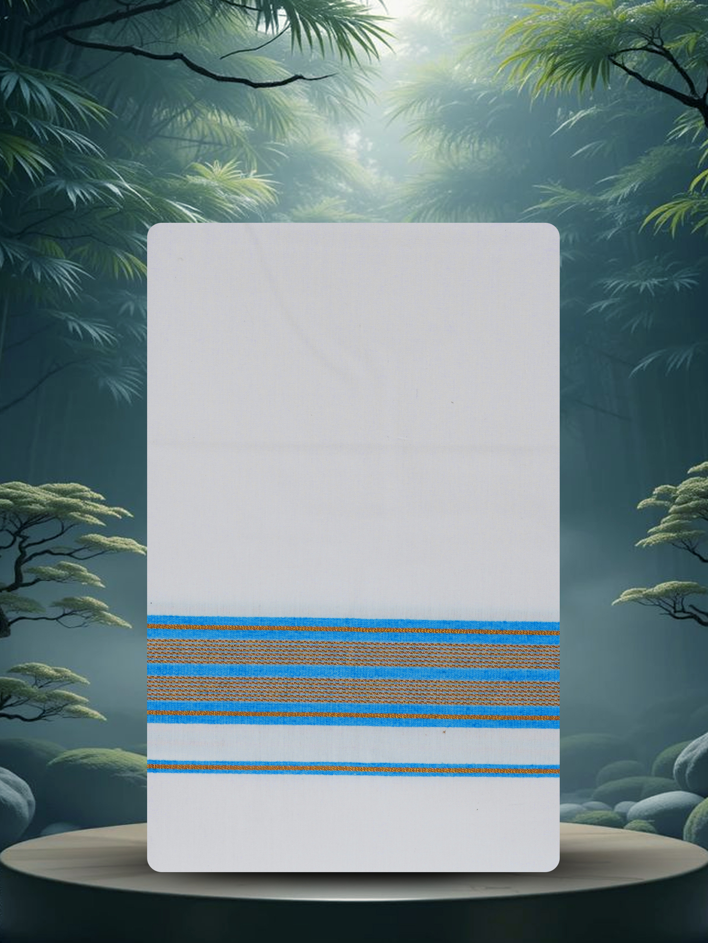 WHITE SINGLE COTTON KARAI - FCS-20 DHOTHIE 2.00 MTR