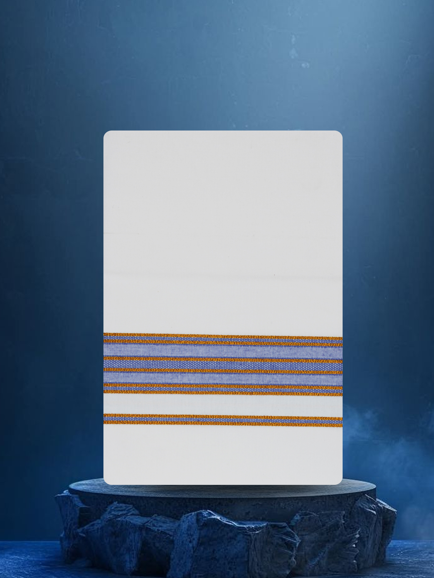 WHITE SINGLE COTTON KARAI - FCS-24 DHOTHIE 2.00 MTR