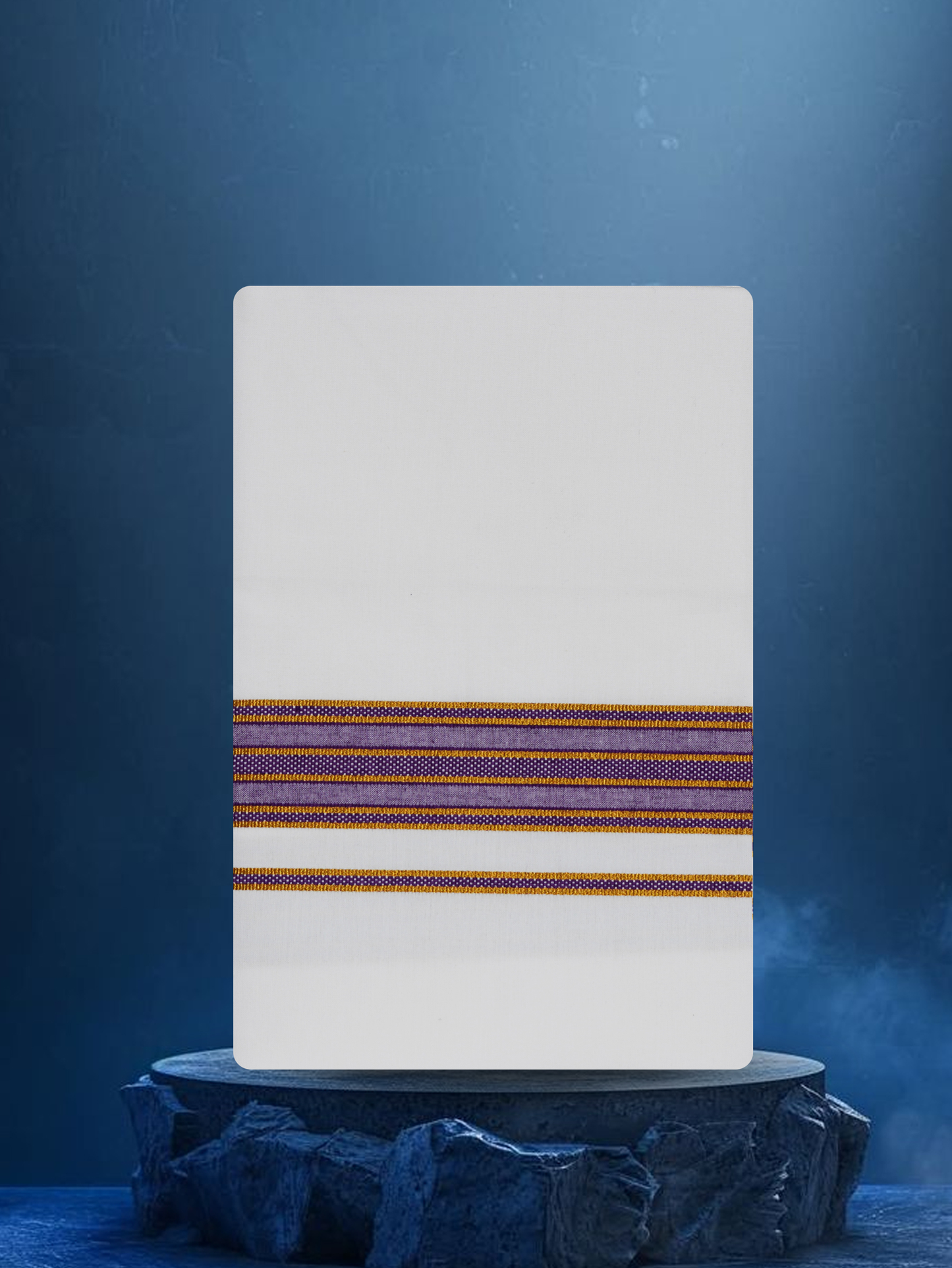 WHITE SINGLE COTTON KARAI - FCS-24 DHOTHIE 2.00 MTR