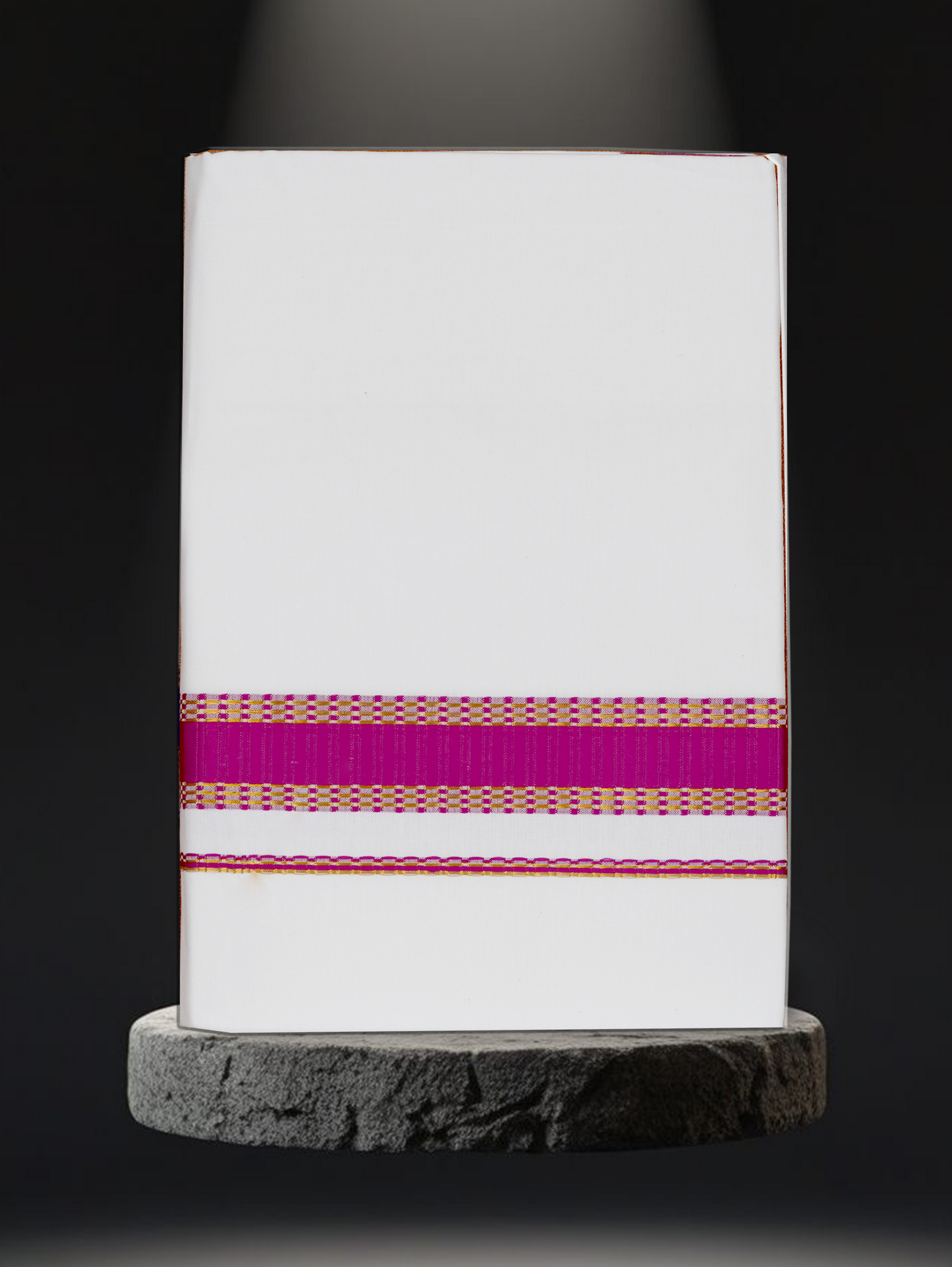 FANCY BORDER WHITE SINGLE FS-97 DHOTHIE 2.00 MTR