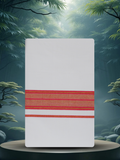 Mens White Single Dhoti Pure Cotton with Fancy Border - 2.00M | FCS-20