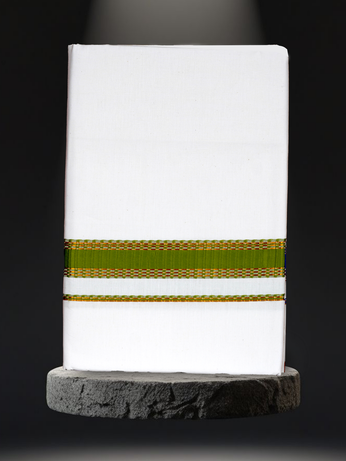 FANCY BORDER WHITE SINGLE FS-97 DHOTHIE 2.00 MTR