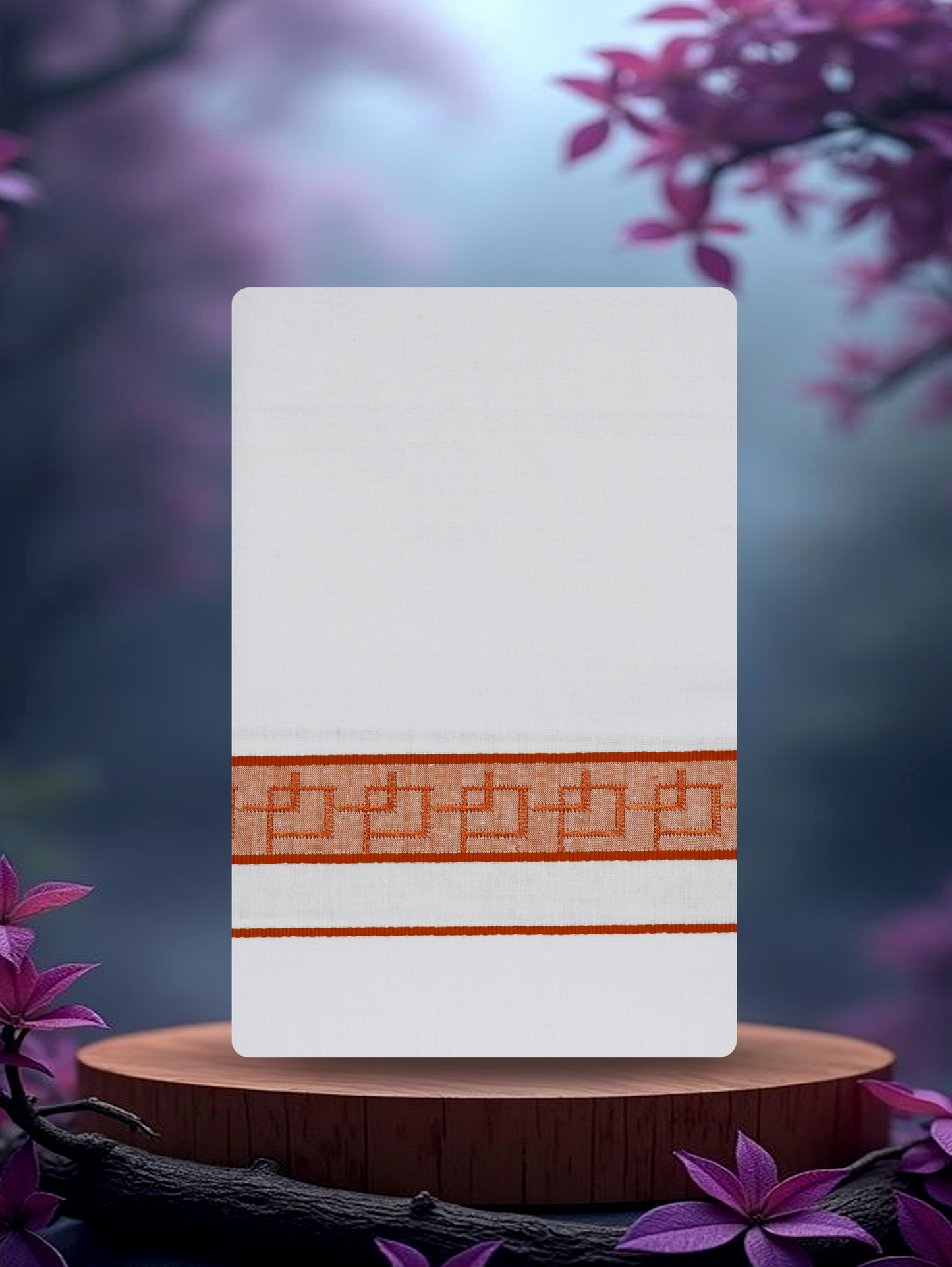 FANCY BORDER WHITE SINGLE FS-02 DHOTHIE 2.00 MTR