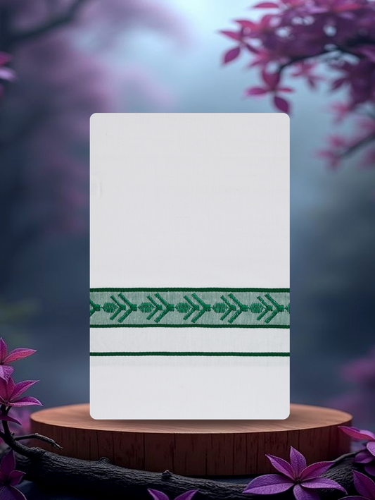 FANCY BORDER WHITE SINGLE FS-02 DHOTHIE 2.00 MTR