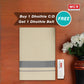 CREAM SILVER JARI BORDER 1 INCH DOUBLE DHOTHIE FOR MEN - SLD-46C Buy 1 Dhothie Get 1 Dhothie Belt Free