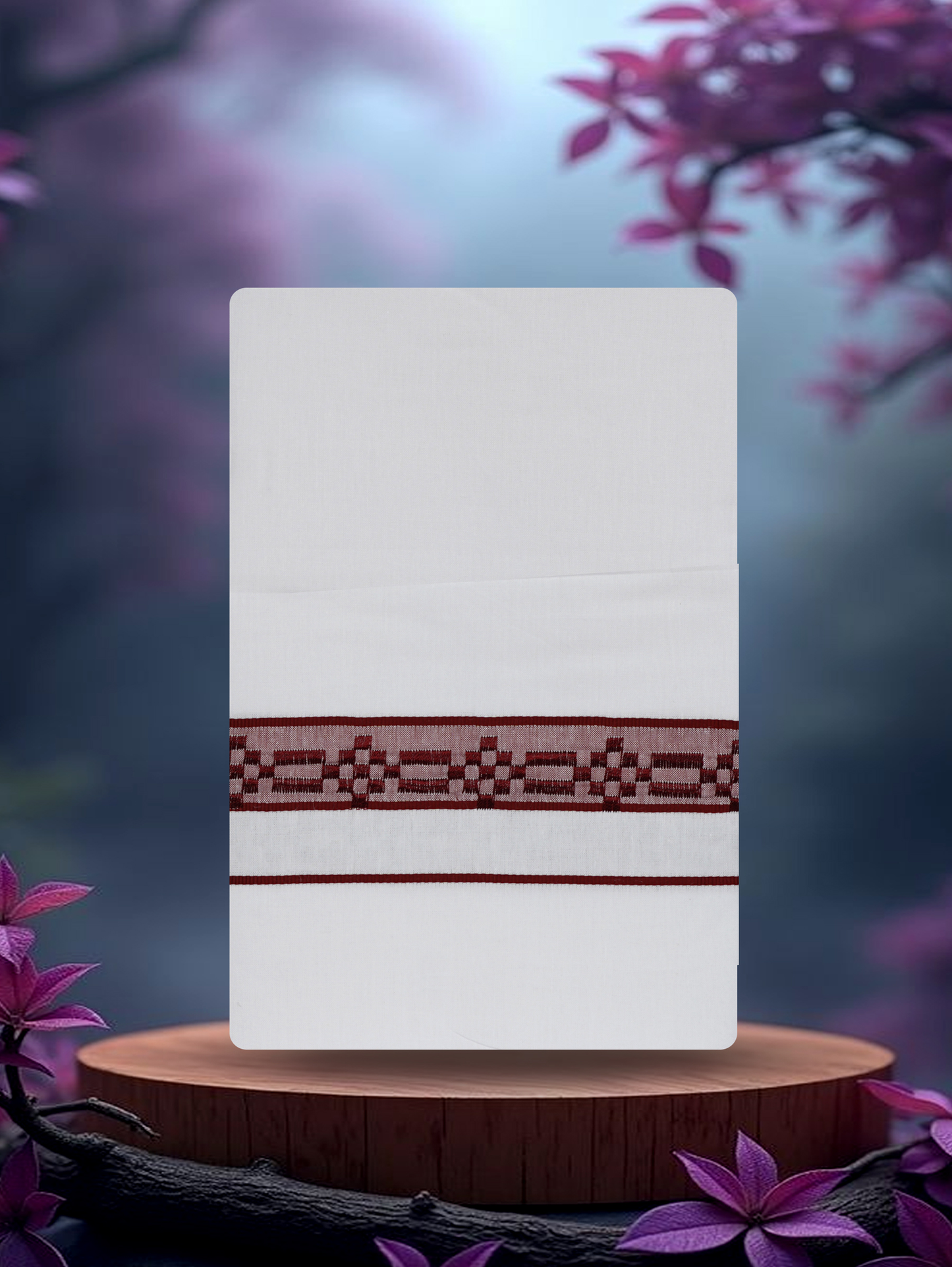 FANCY BORDER WHITE SINGLE FS-02 DHOTHIE 2.00 MTR