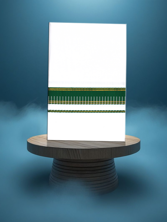 FANCY BORDER WHITE SINGLE FS-114 DHOTHIE 2.00 MTR