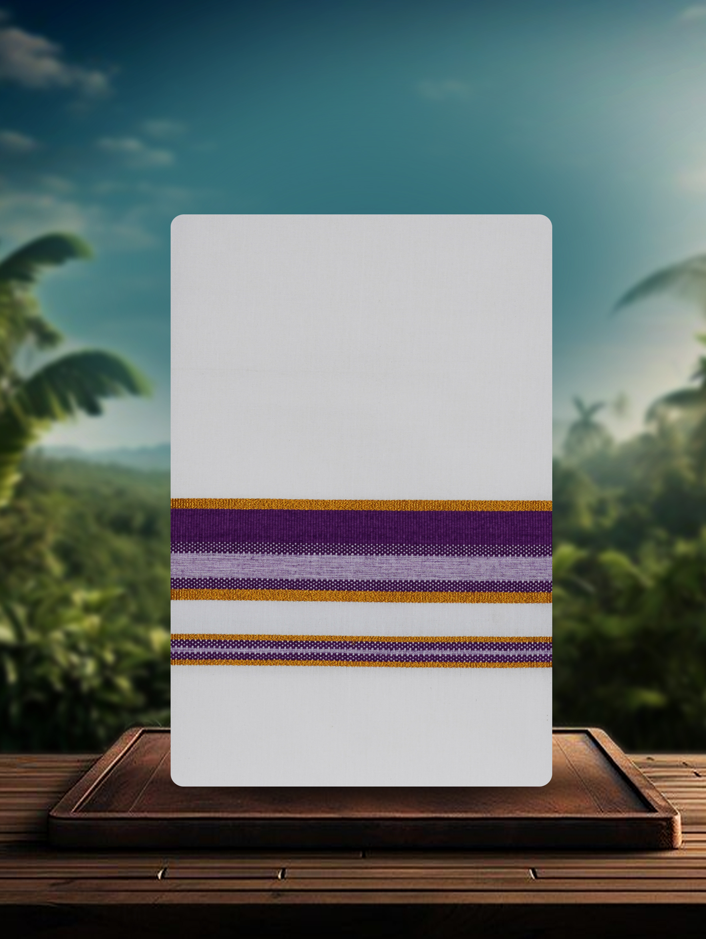 WHITE SINGLE COTTON KARAI - FCS-25 DHOTHIE 2.00 MTR