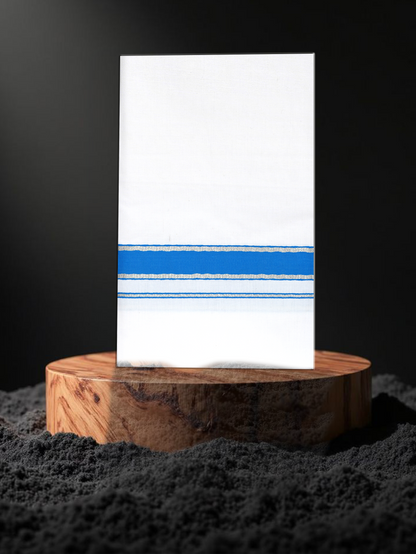 FANCY BORDER WHITE SINGLE FS-122 DHOTHIE 2.00 MTR