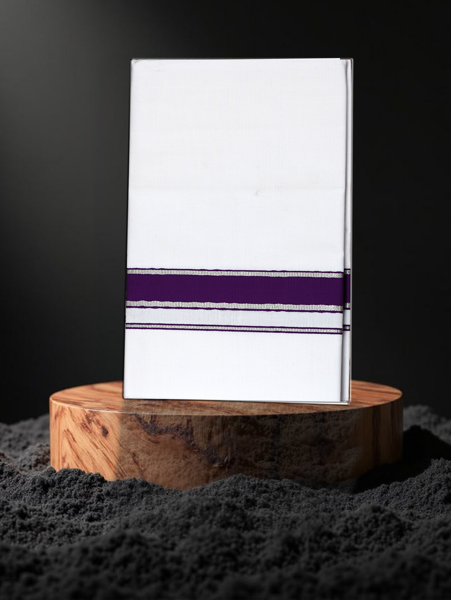 FANCY BORDER WHITE SINGLE FS-122 DHOTHIE 2.00 MTR