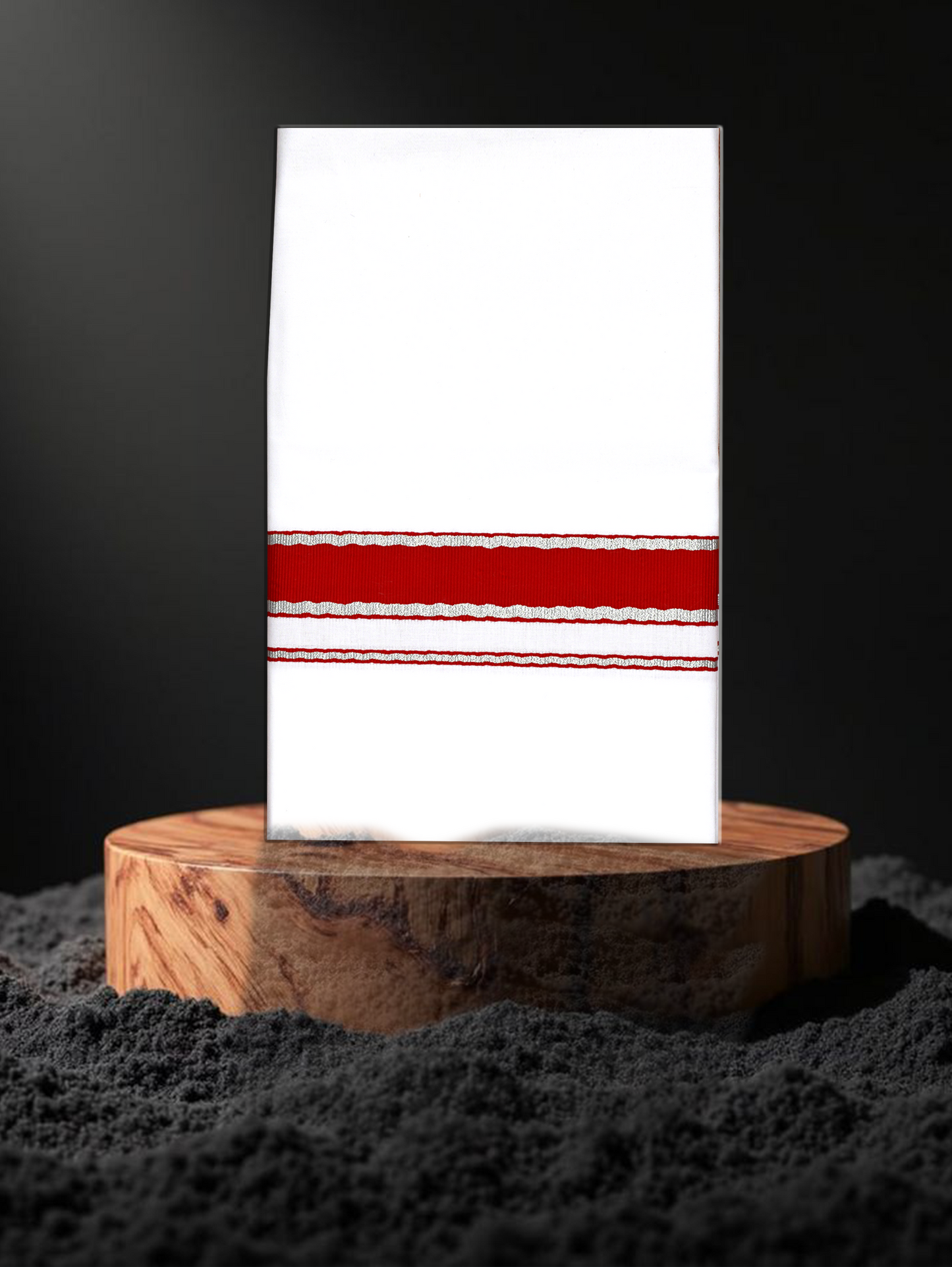 FANCY BORDER WHITE SINGLE FS-122 DHOTHIE 2.00 MTR