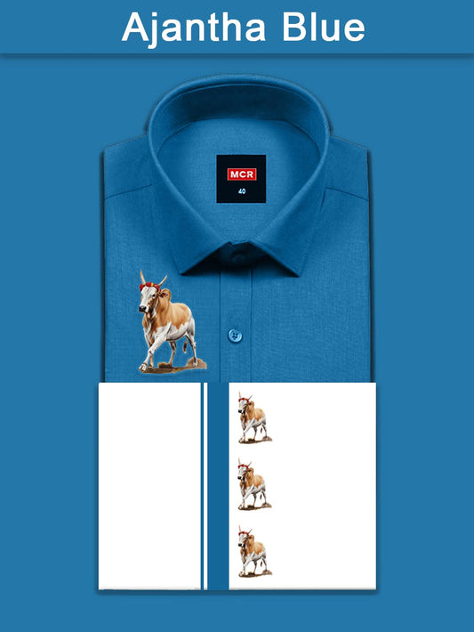JALLIKATTU COLOUR SINGLE SET H/S - Ajantha Blue (11)
