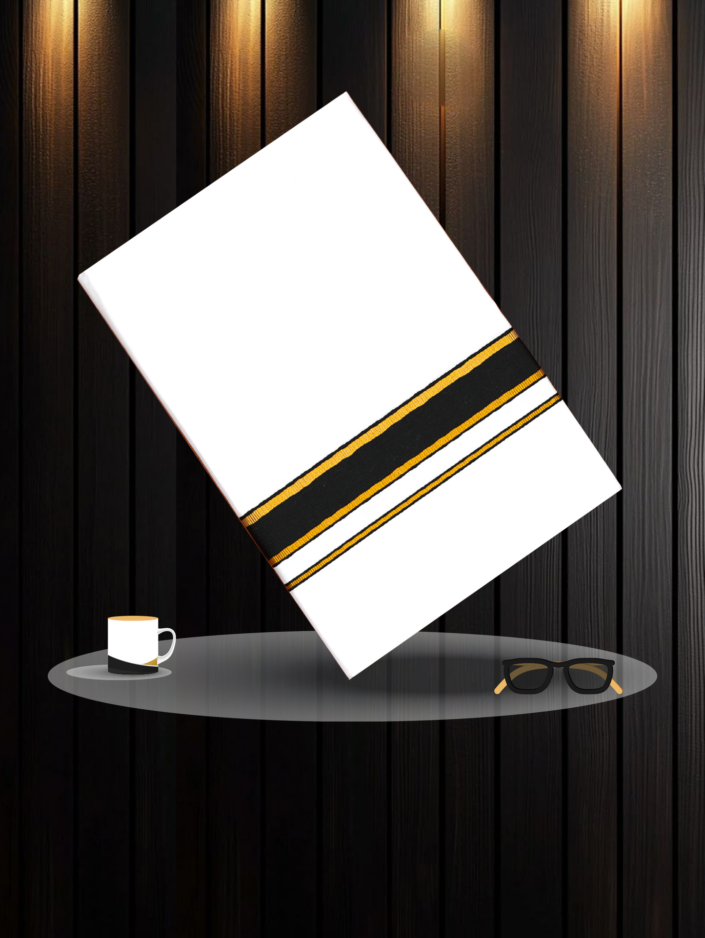 FANCY BORDER WHITE SINGLE FS-131 DHOTHIE 2.00 MTR