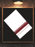 Mens White Single Dhoti Cotton Blend with Fancy Border - 2.25M | 225 FS-01