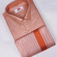 Copper Bridal Tissue Silk Single Set F/S-mens dress for wedding (Perfume & Dhoti Belt Free)