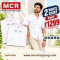 Mr. MCR Offer Combo White Shirt (Buy 1 get 1 free)