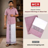 Aayush Cotton Jaquard Shirtings & Dhoti Single Set - D2