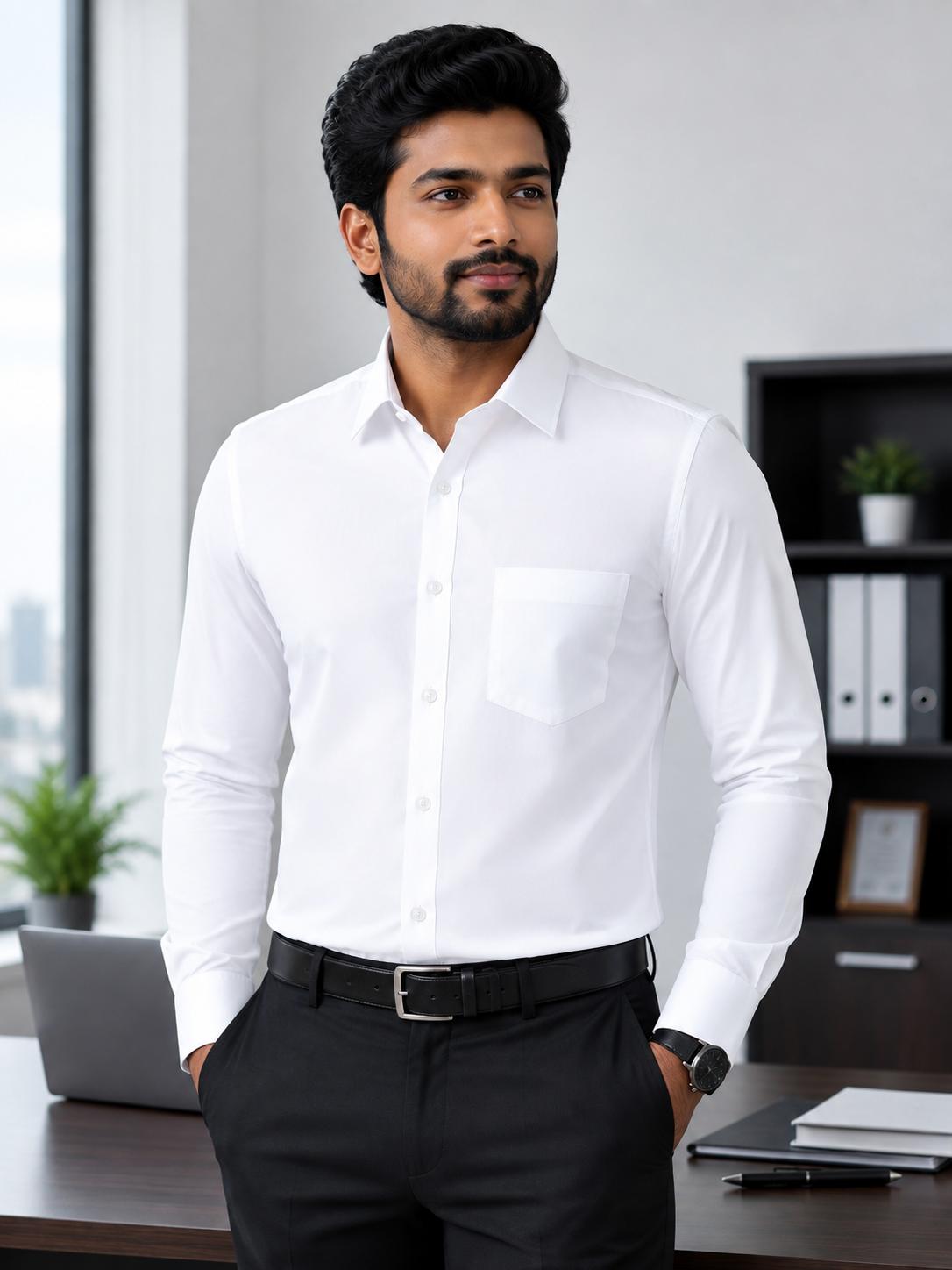 President Formal White Men Shirt