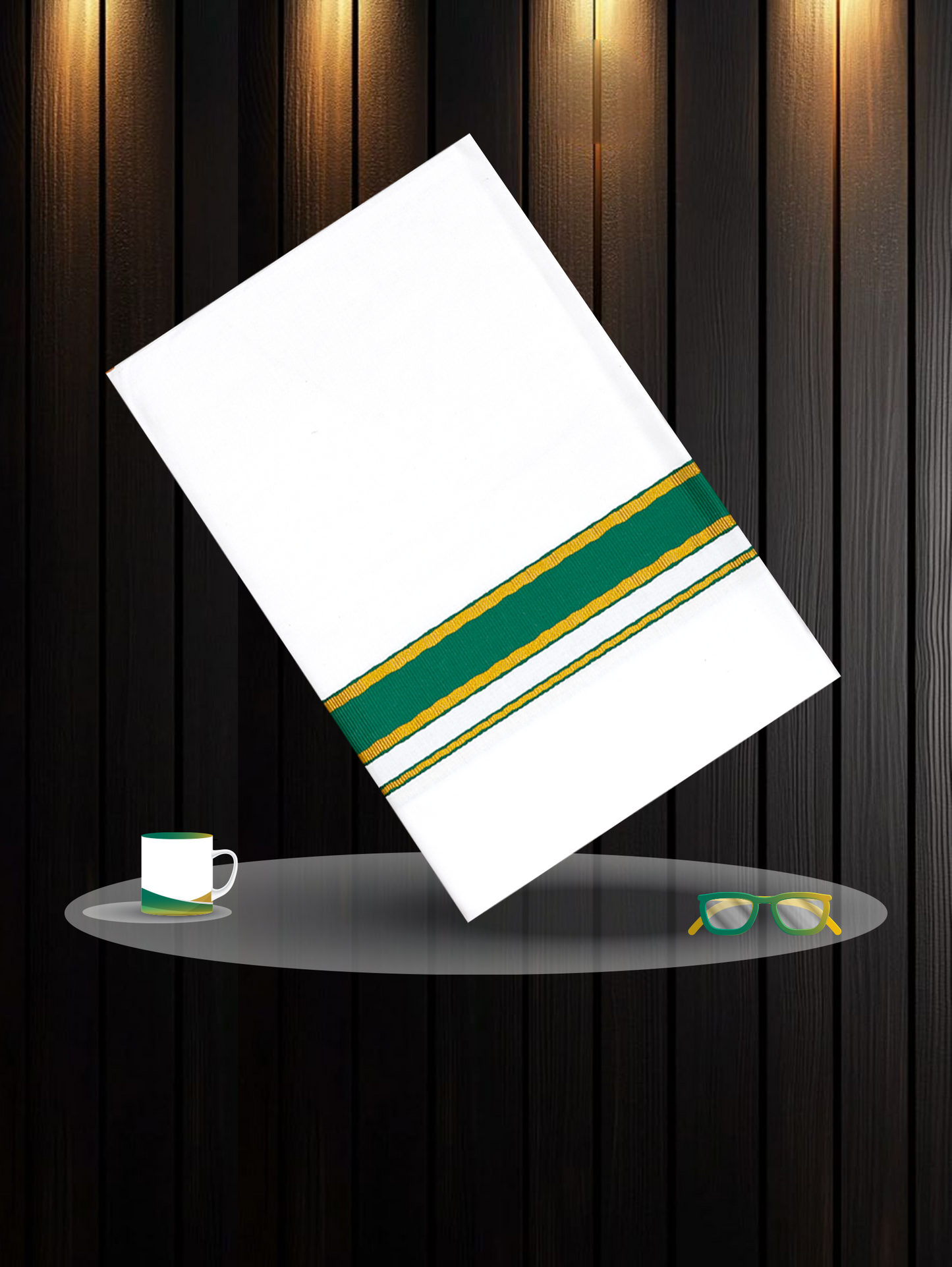 FANCY BORDER WHITE SINGLE FS-131 DHOTHIE 2.00 MTR