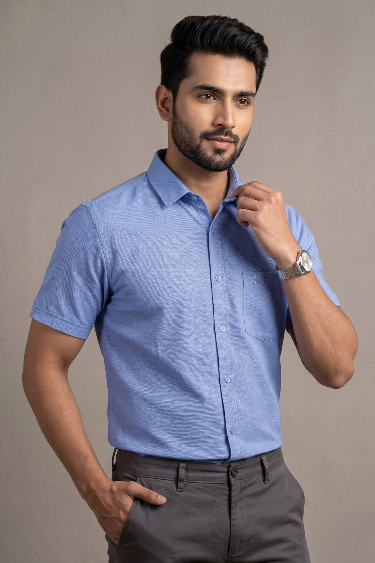 MCR Men Formal Colour Shirt - Sky Blue 82507 Hydrogen