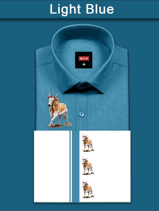 JALLIKATTU COLOUR SINGLE SET H/S - Light Blue (54)