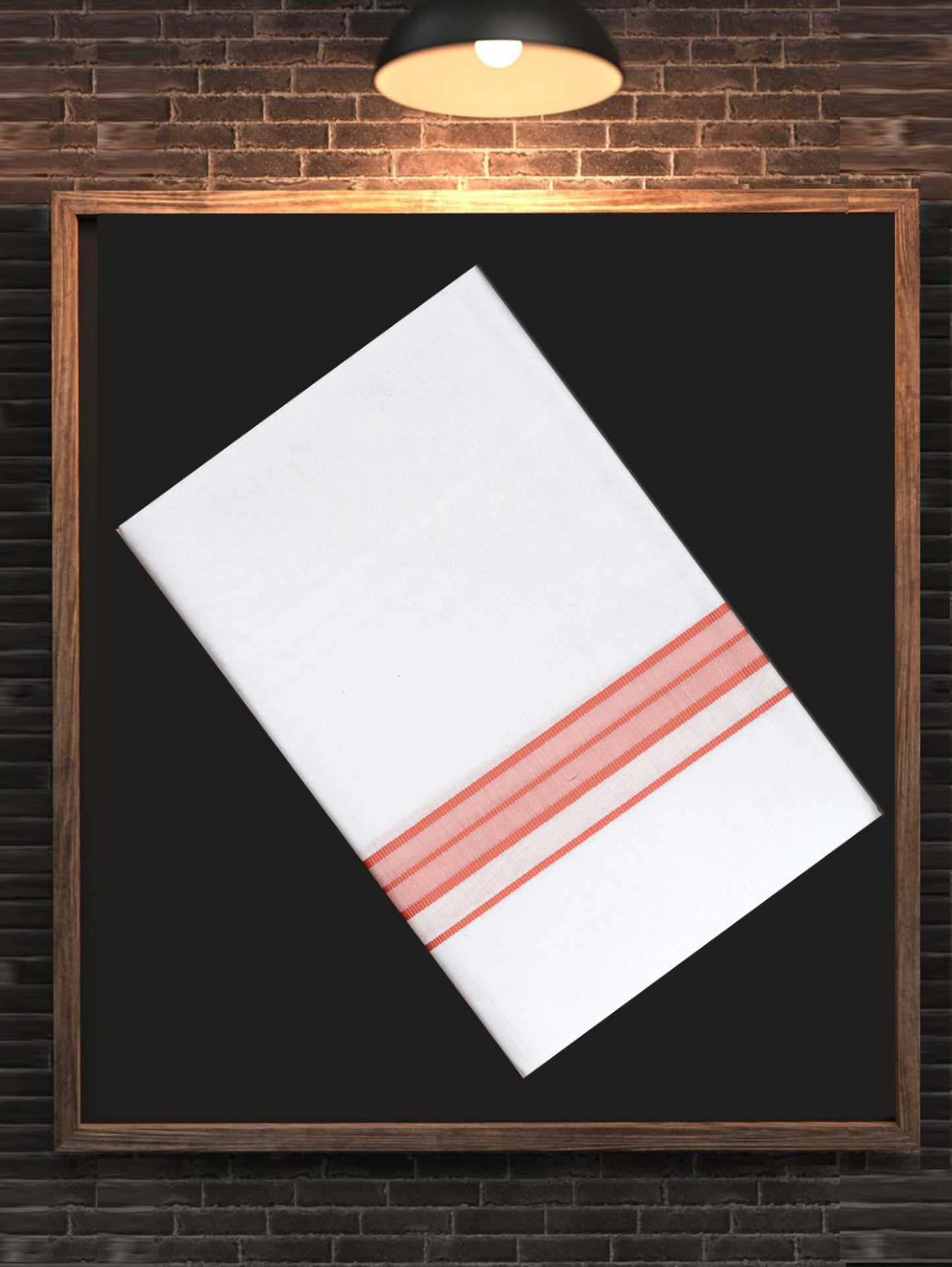 FANCY BORDER JAQUAR WHITE SINGLE DHOTHIE 2.25 MTR