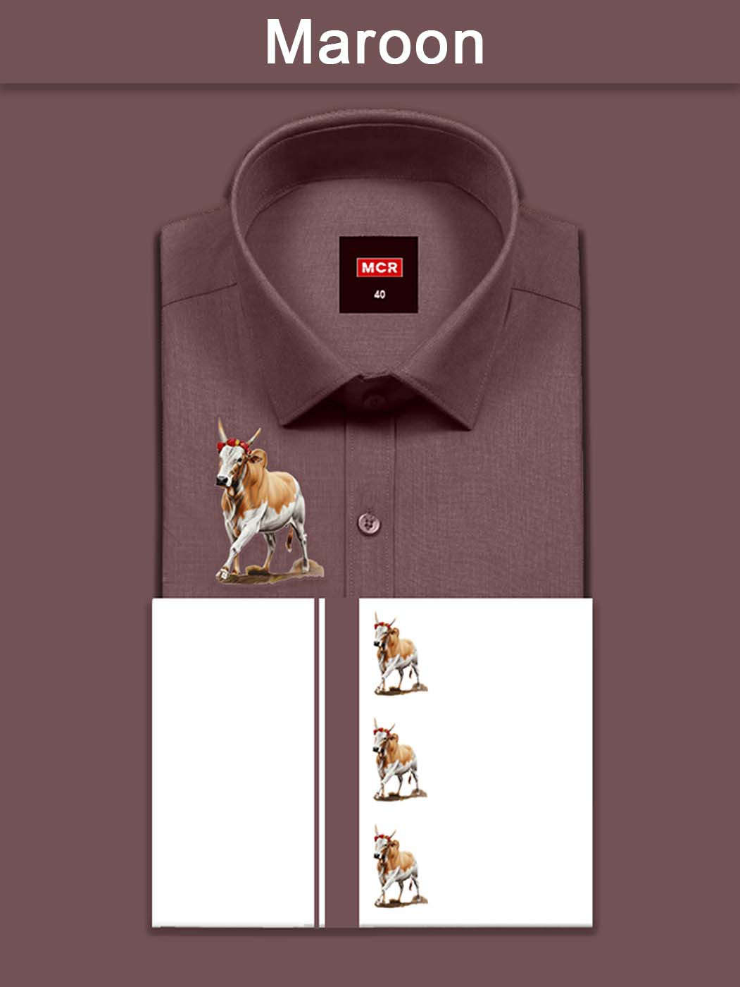JALLIKATTU COLOUR SINGLE SET H/S - Maroon (06)