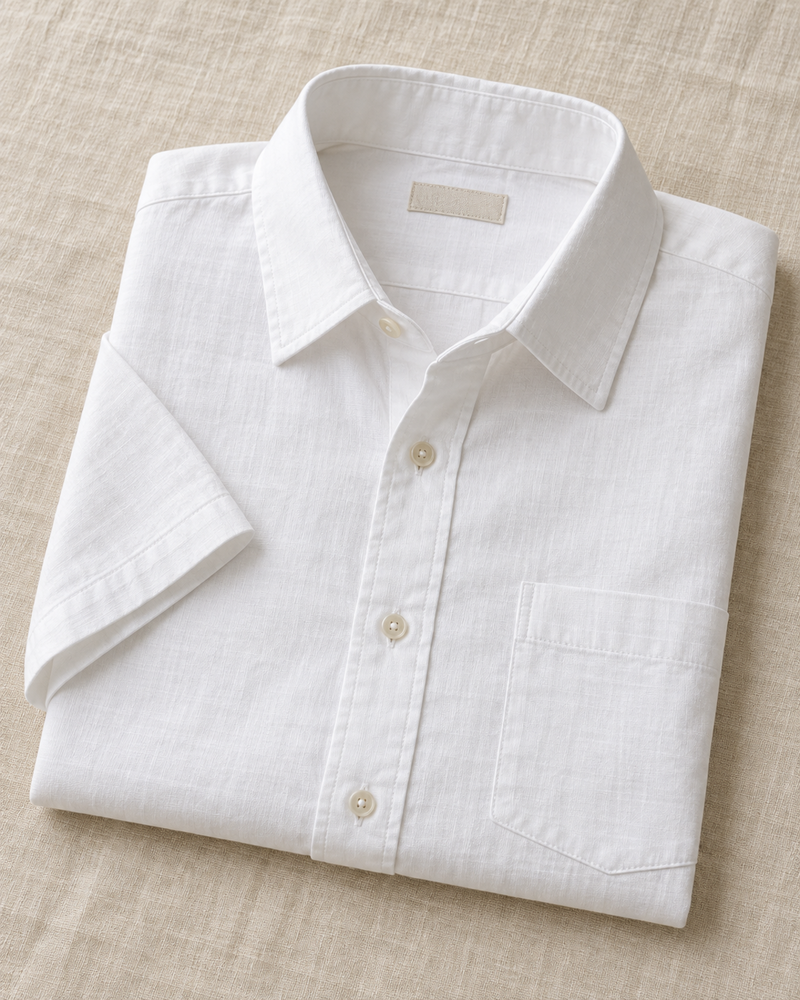 Folded pure cotton white shirt by MCR